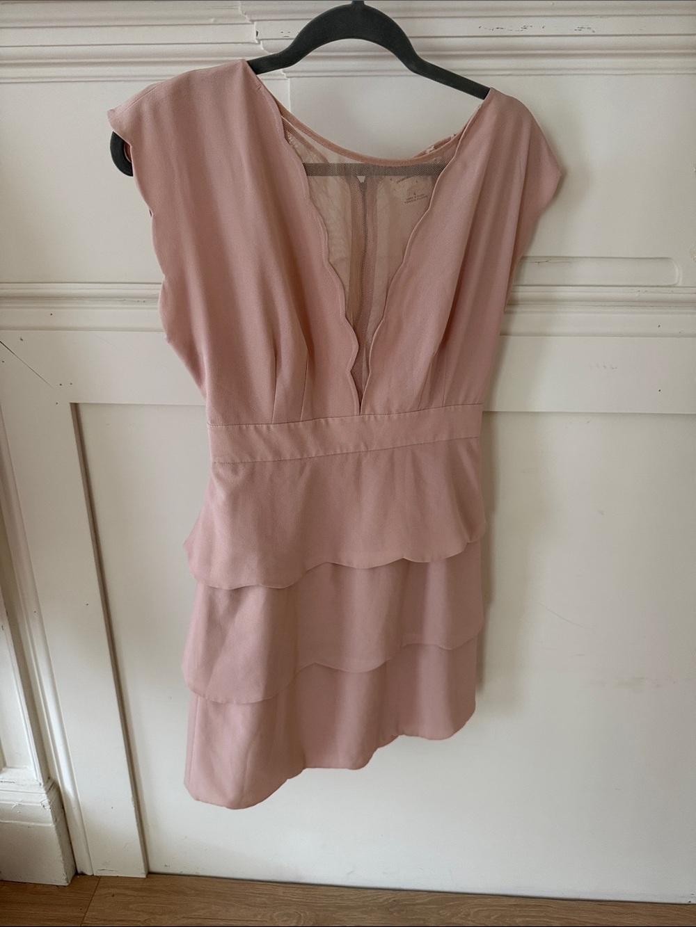 Blush Tiered V-Neck Mini Dress